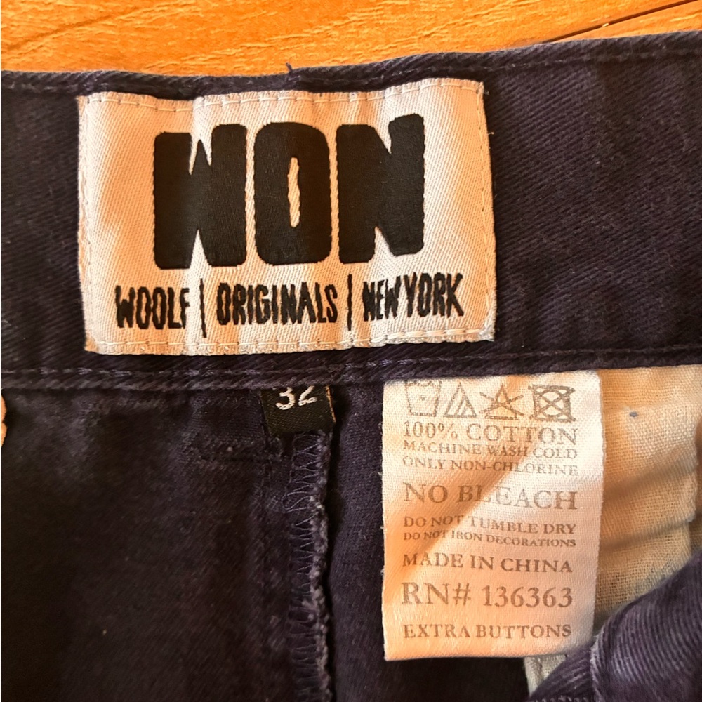 Navy Men's Flat Front Shorts - Picture 2 of 4